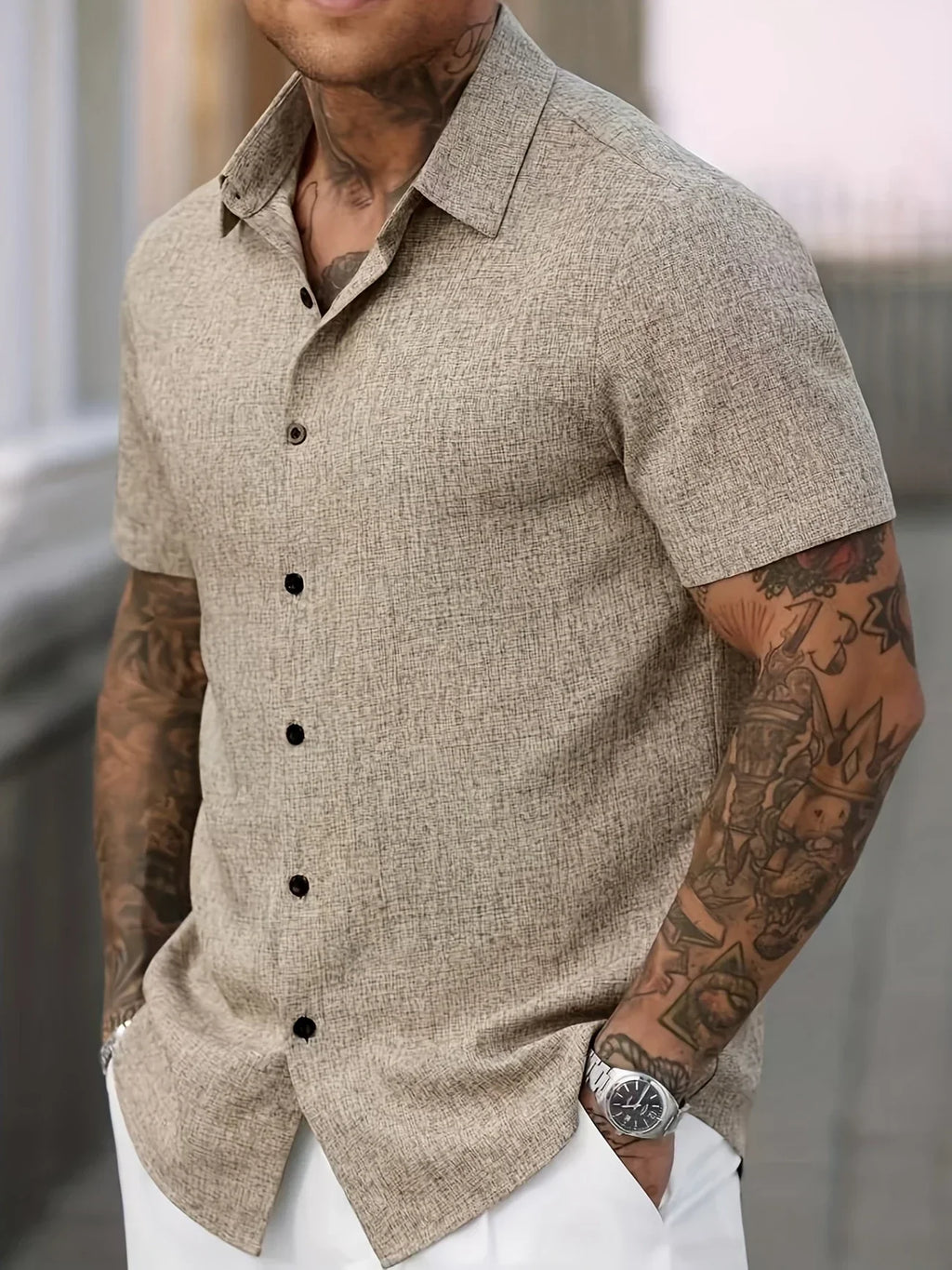 Maevine | Chemise légère à manches courtes en mélange de lin