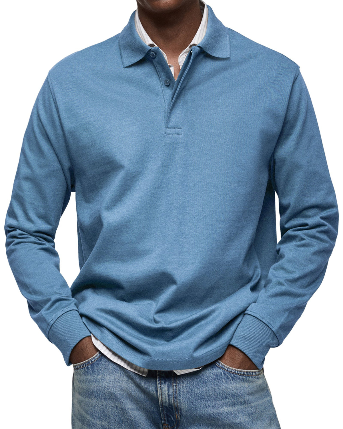 Maevine | Chemise Poloshirt Casual à Manches Longues