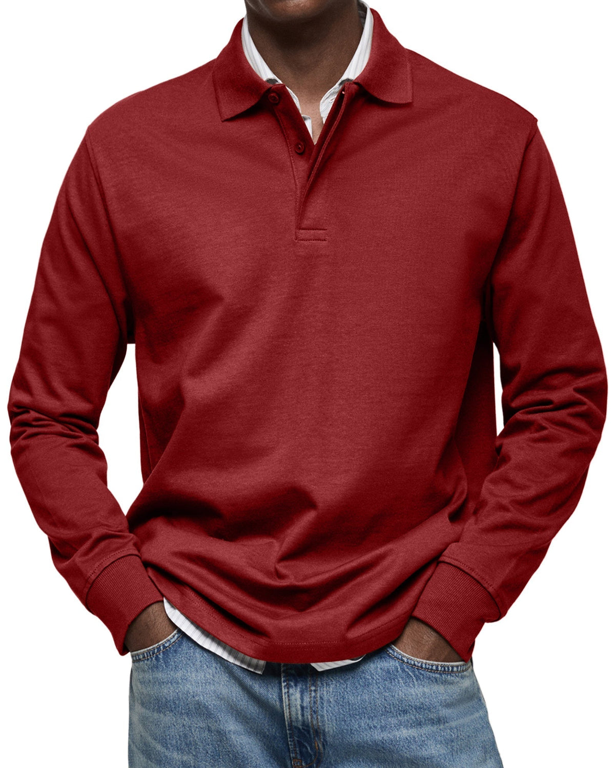 Maevine | Chemise Poloshirt Casual à Manches Longues