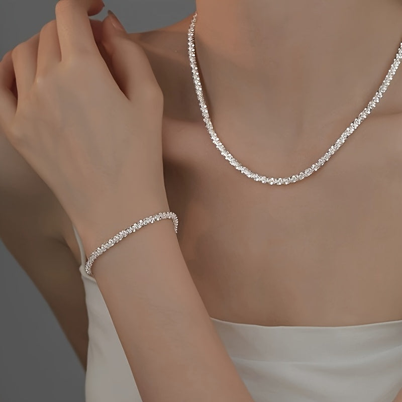 Lucie™ | Set Collier & Bracelet Scintillant Minimaliste