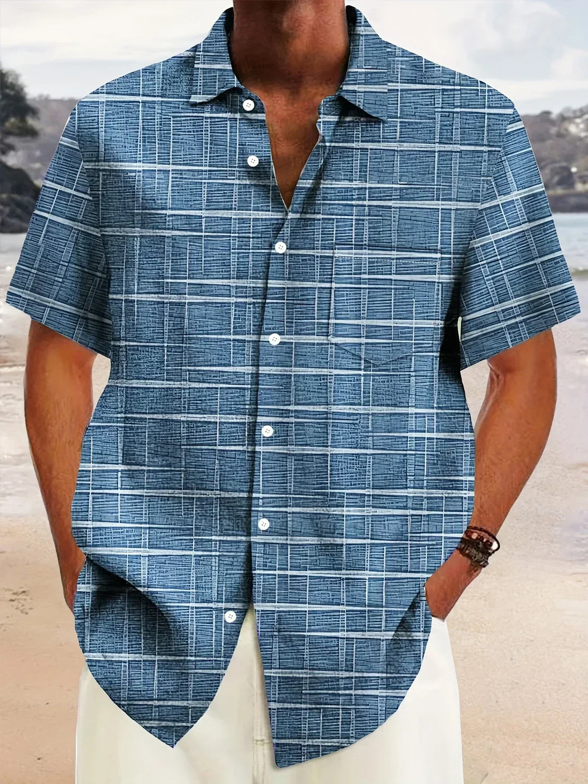 Maevine | Chemise élégante à motif rayé et à carreaux