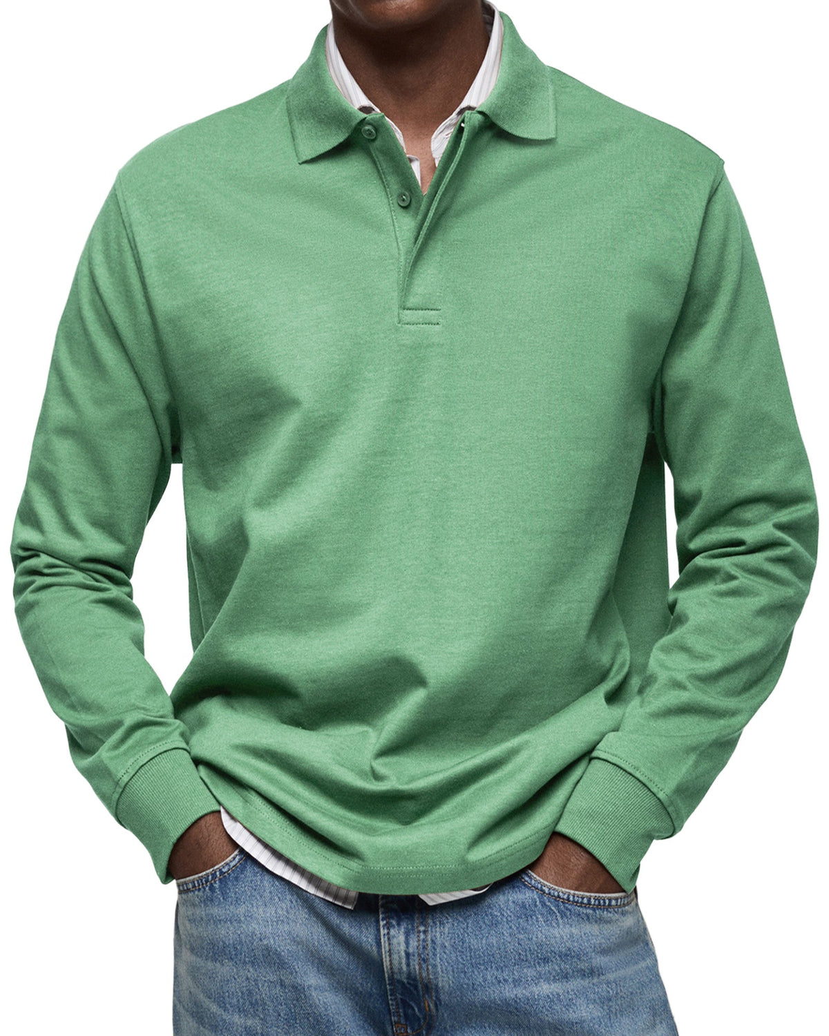 Maevine | Chemise Poloshirt Casual à Manches Longues