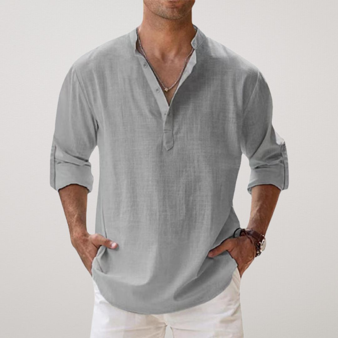 Maevine | Chemise Henley en coton effet lin
