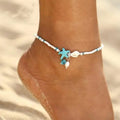 Coralie™ | Bracelet de Cheville Étoile et Coquillage aux Pierres Naturelles