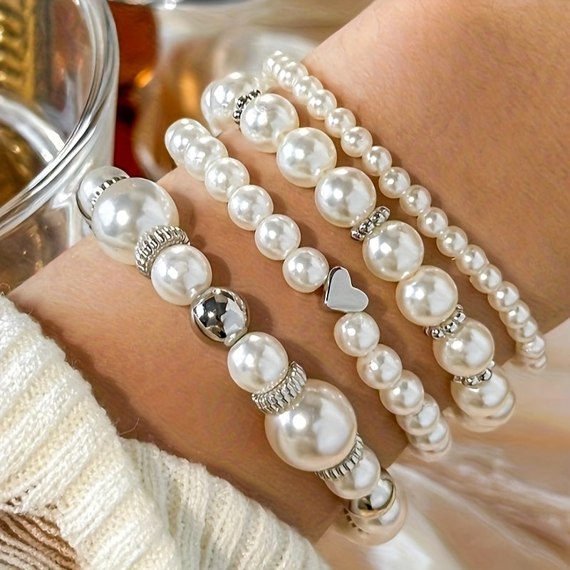 Camille™ | Set de Bracelets Perles et Cœur