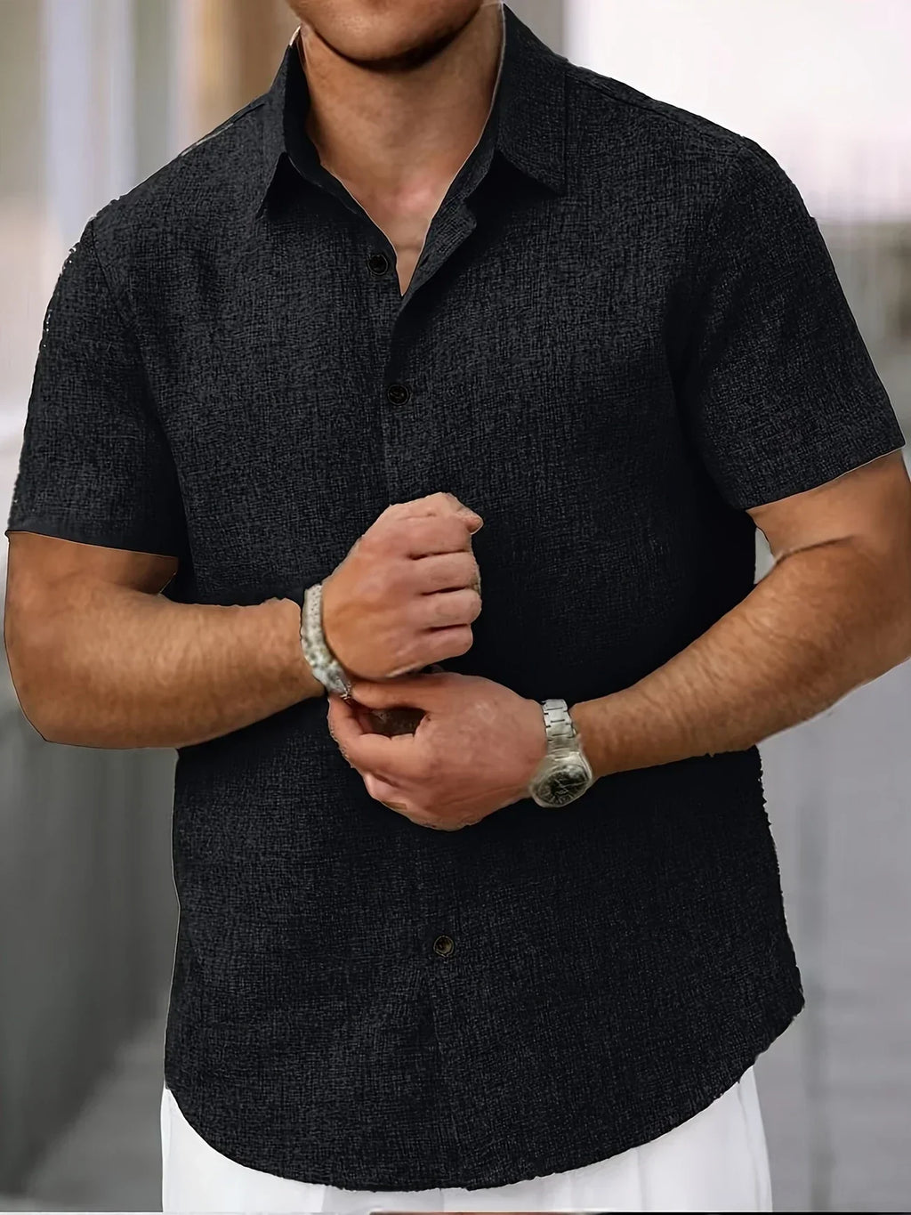 Maevine | Chemise légère à manches courtes en mélange de lin