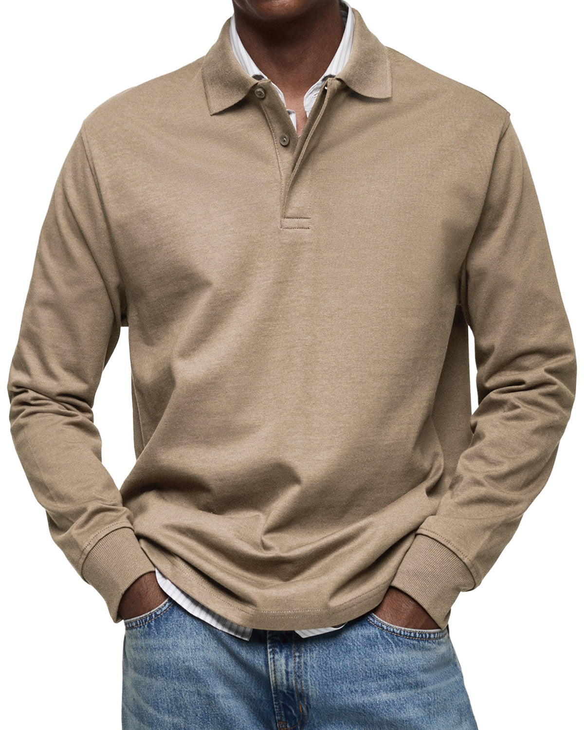 Maevine | Chemise Poloshirt Casual à Manches Longues