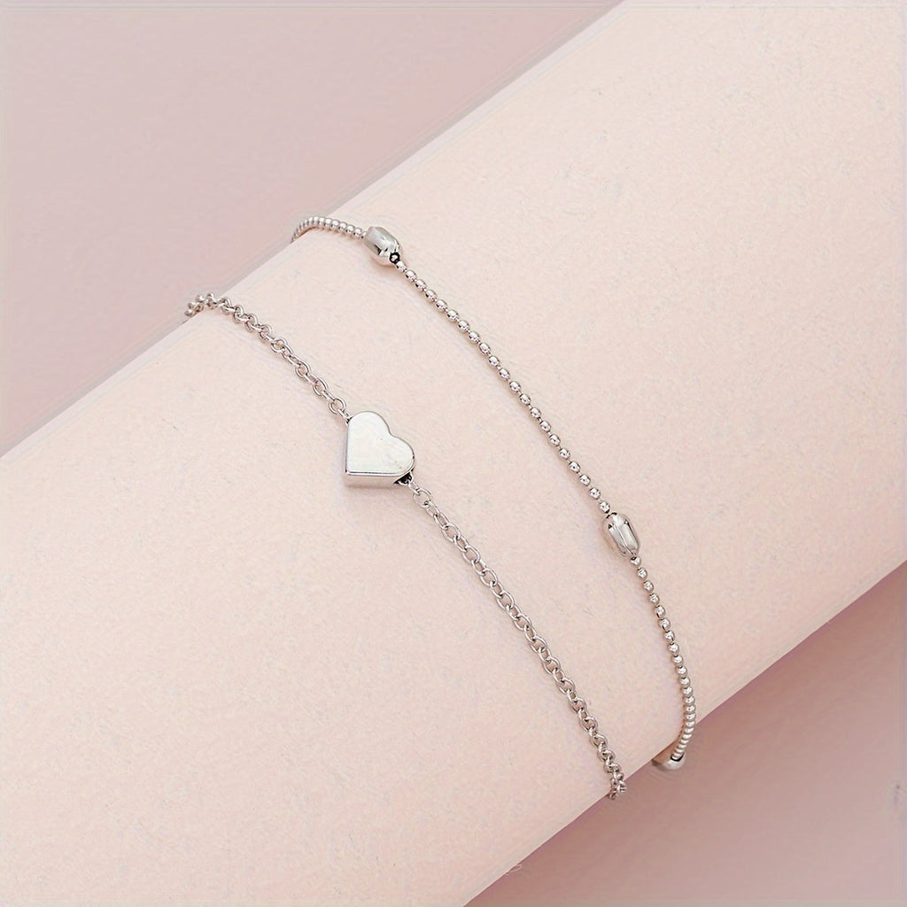 Margaux™ | Set Bijoux Cœur & Perles Superposés