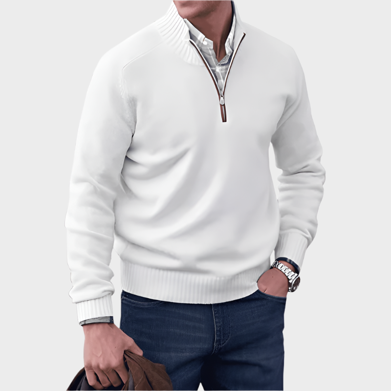 Pull Chic en Cachemire avec Détail Zippé - Maison Claire et Sylvie