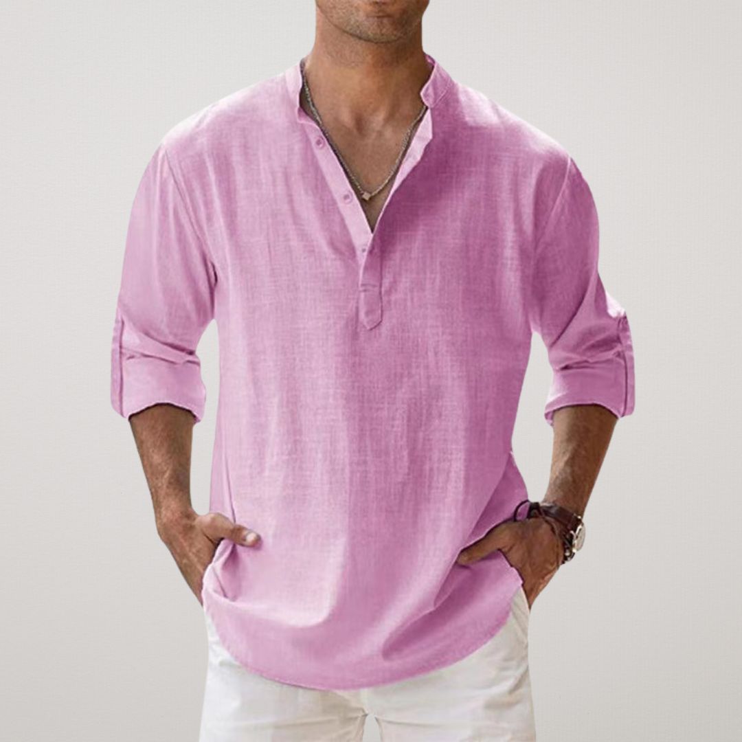 Maevine | Chemise Henley en coton effet lin
