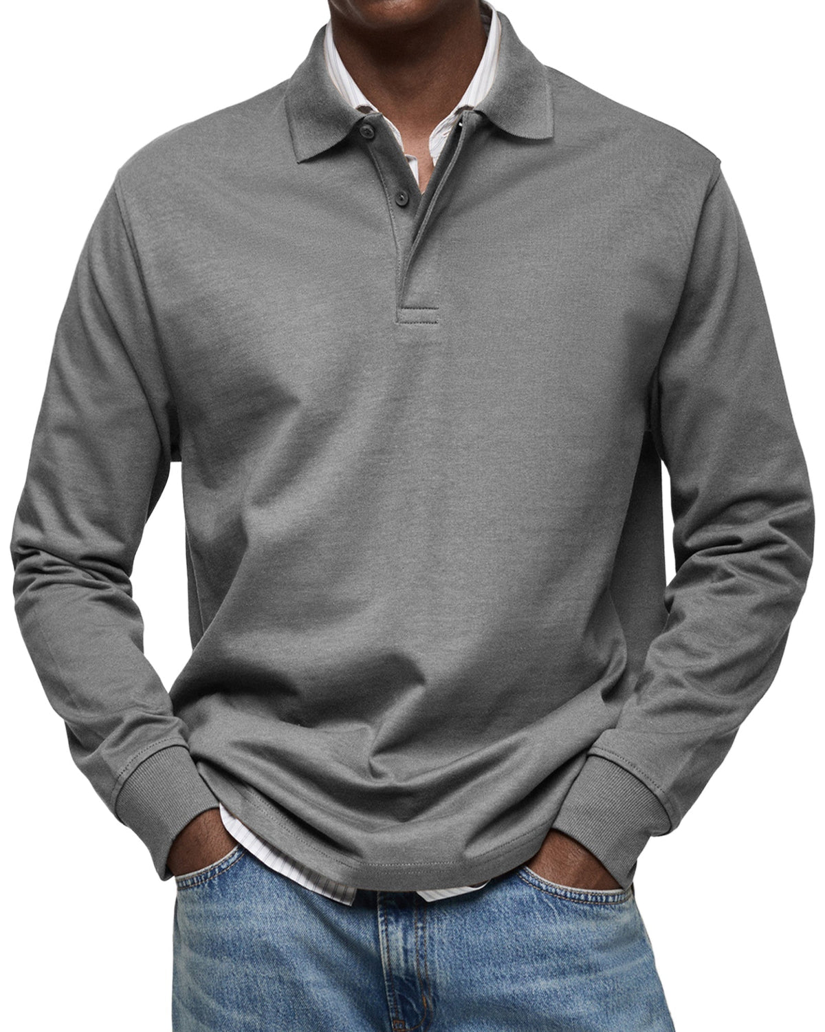 Maevine | Chemise Poloshirt Casual à Manches Longues