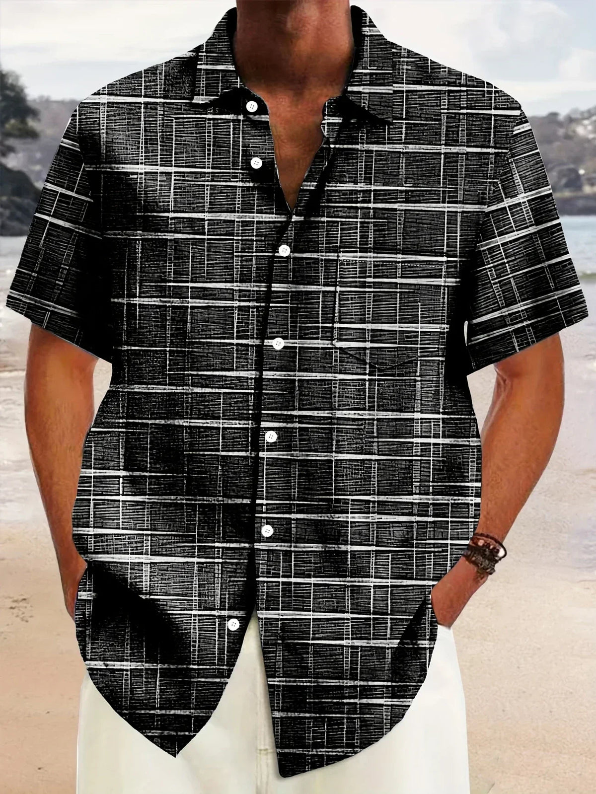 Maevine | Chemise élégante à motif rayé et à carreaux