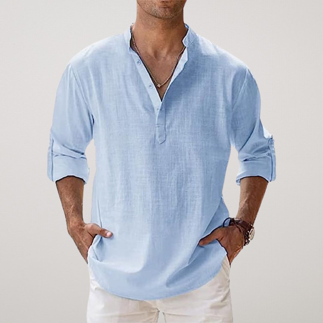 Maevine | Chemise Henley en coton effet lin