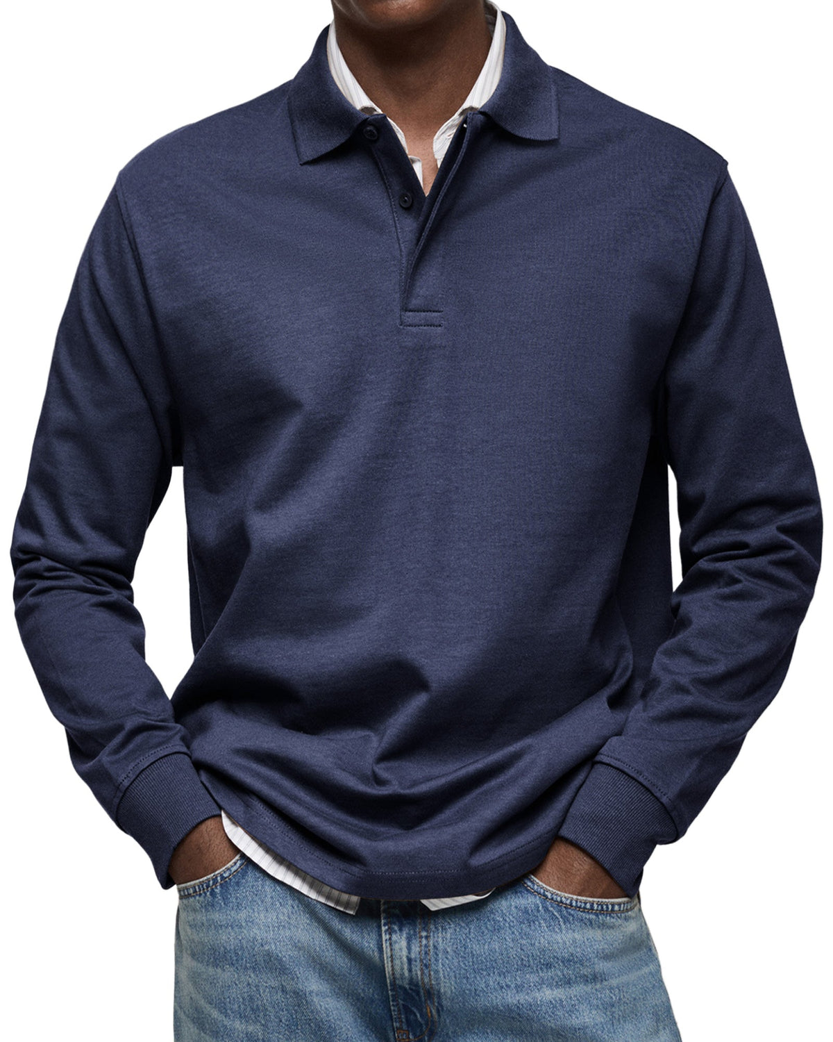 Maevine | Chemise Poloshirt Casual à Manches Longues