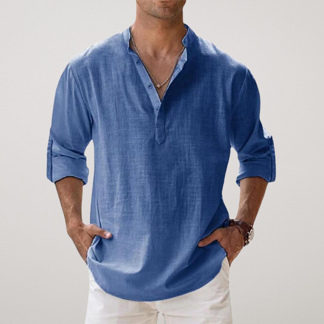 Maevine | Chemise Henley en coton effet lin
