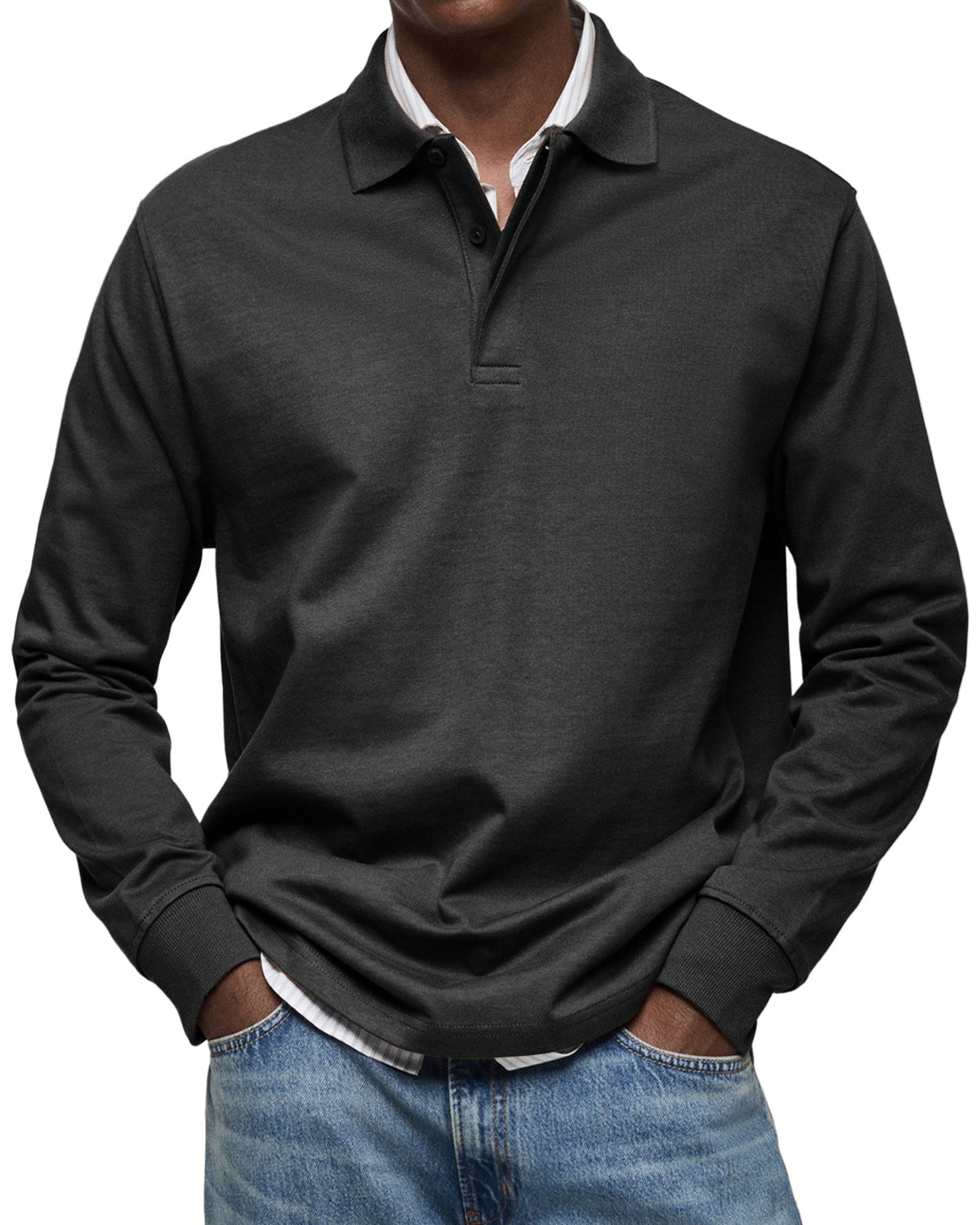 Maevine | Chemise Poloshirt Casual à Manches Longues