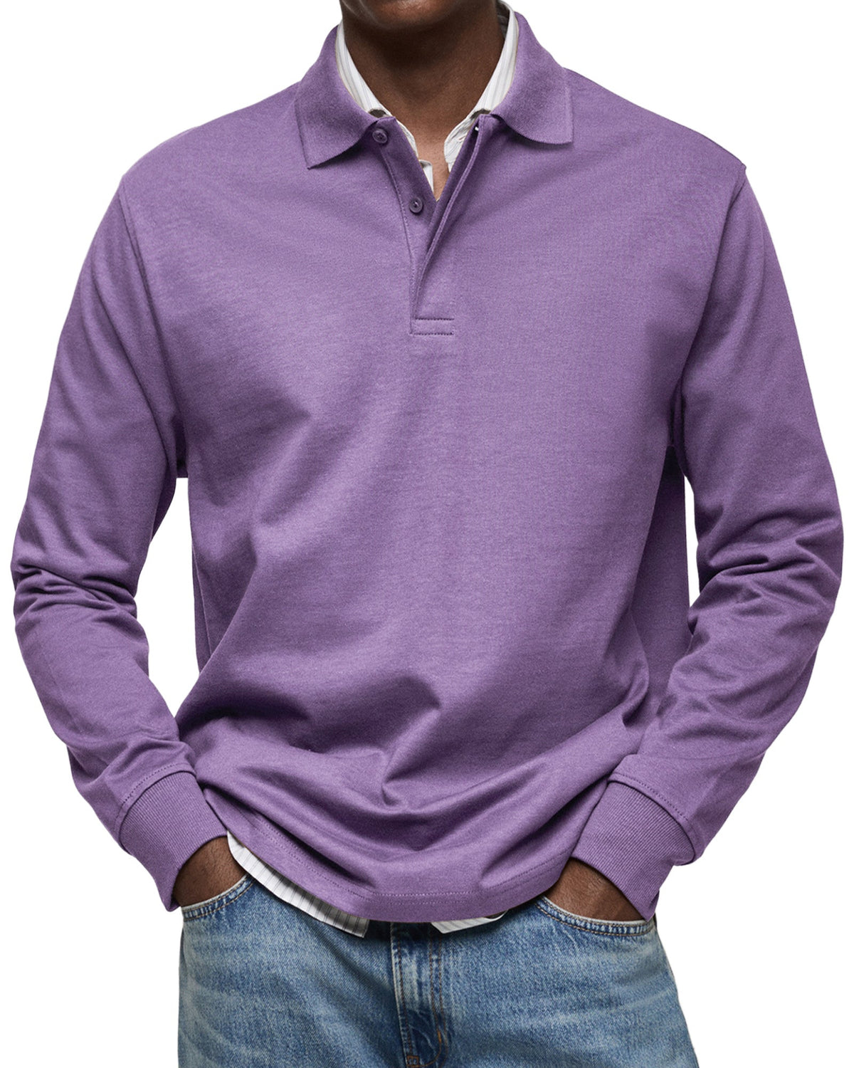 Maevine | Chemise Poloshirt Casual à Manches Longues