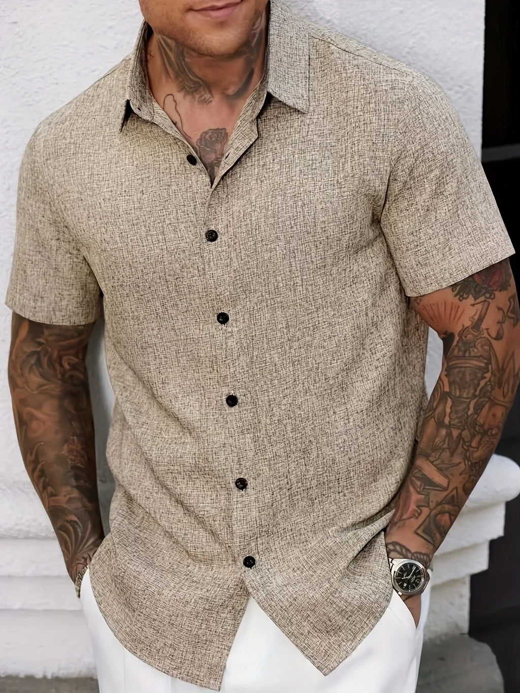 Maevine | Chemise légère à manches courtes en mélange de lin