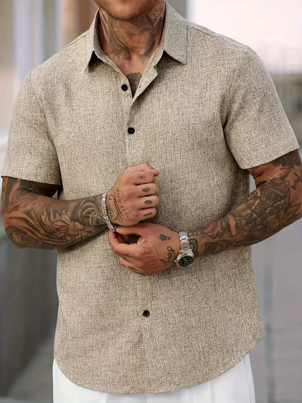 Maevine | Chemise légère à manches courtes en mélange de lin
