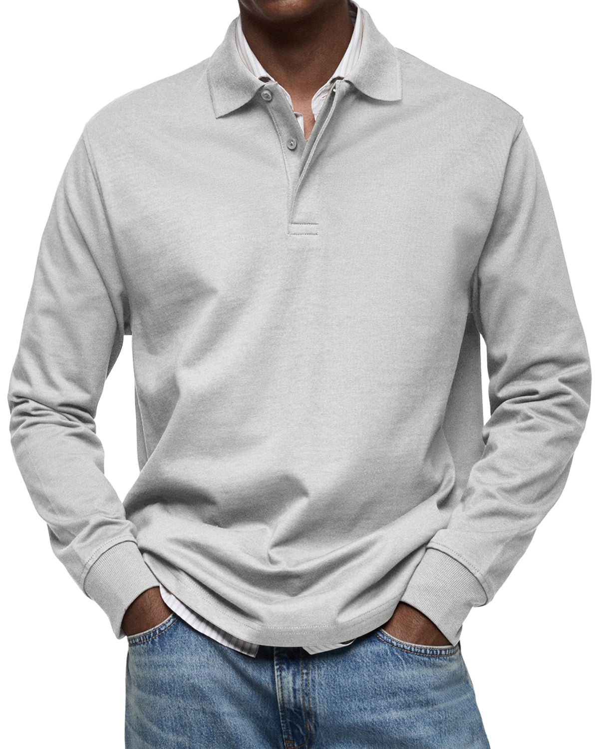 Maevine | Chemise Poloshirt Casual à Manches Longues