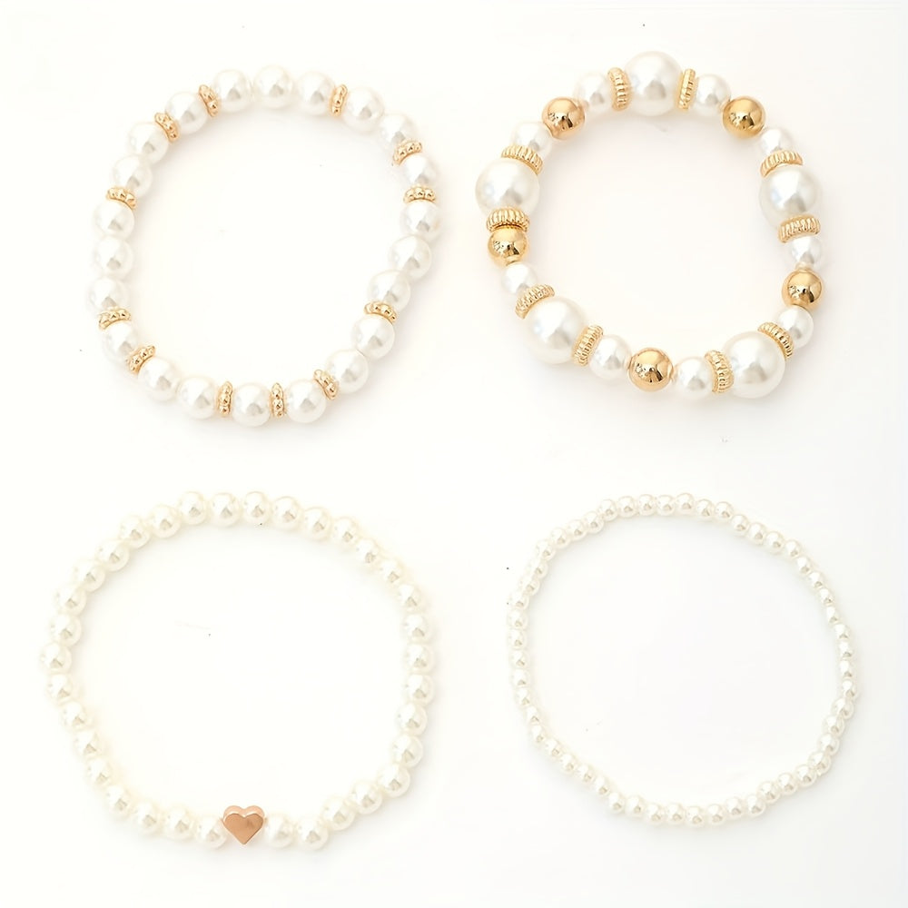 Camille™ | Set de Bracelets Perles et Cœur