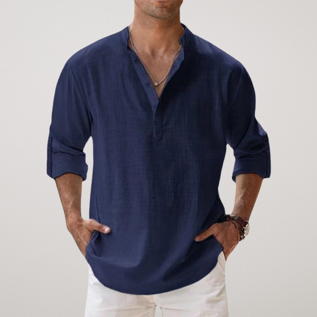 Maevine | Chemise Henley en coton effet lin