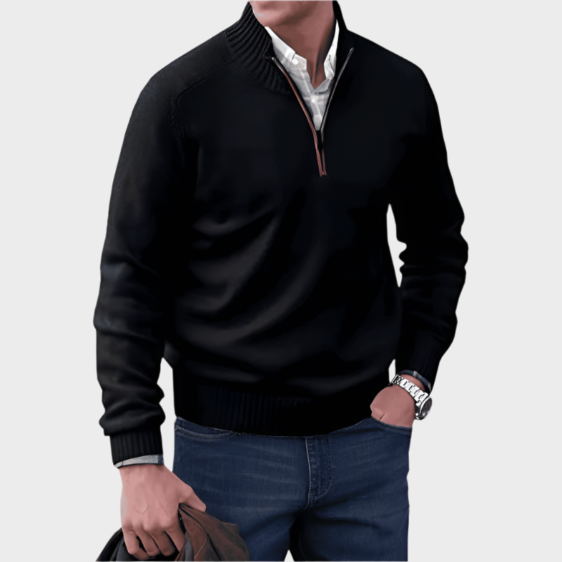 Pull Chic en Cachemire avec Détail Zippé - Maison Claire et Sylvie