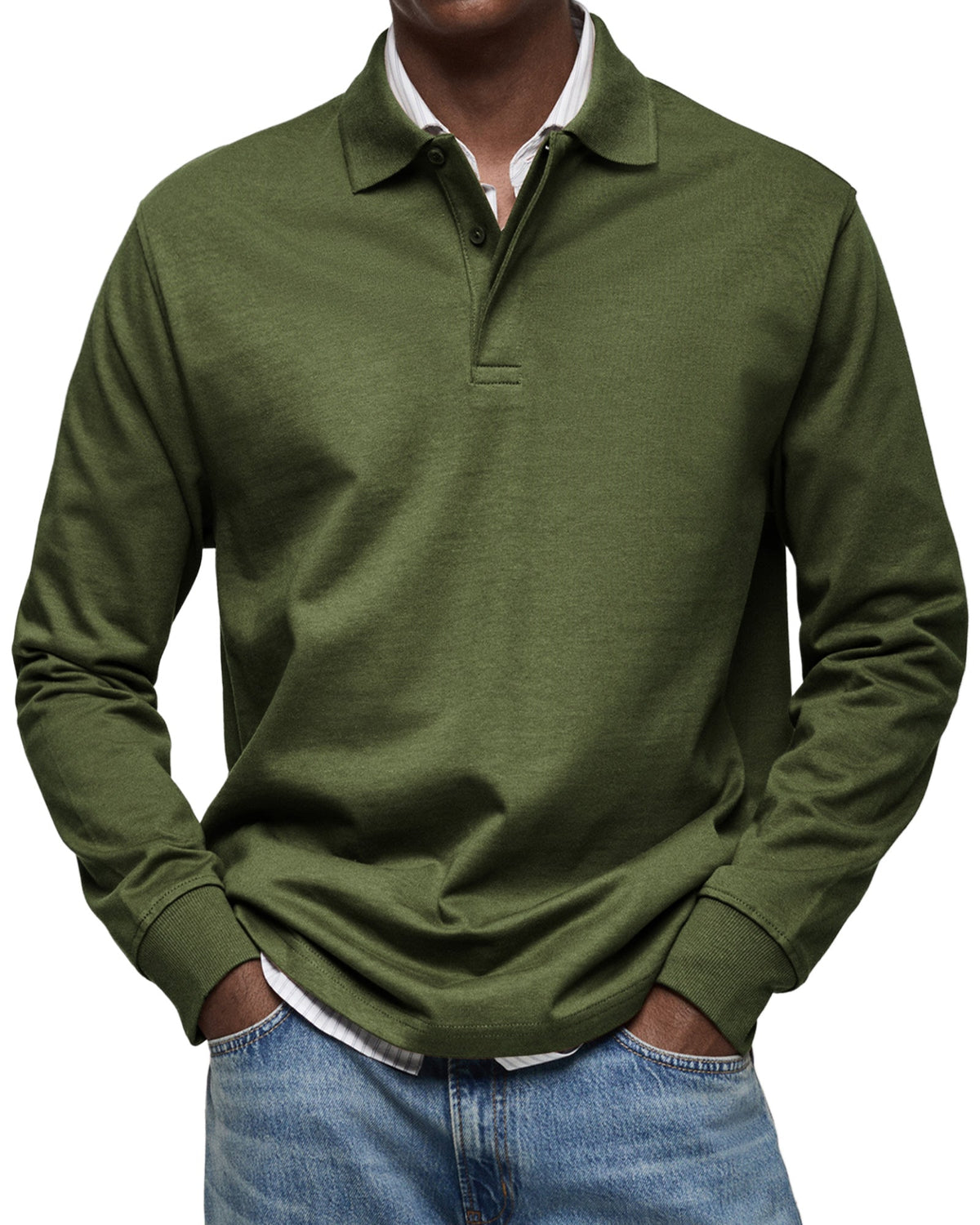 Maevine | Chemise Poloshirt Casual à Manches Longues