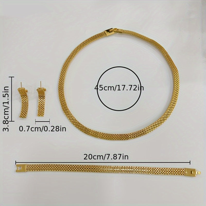 Aurélie™ | Set Collier Long, Bracelet & Boucles d'Oreilles Raffiné