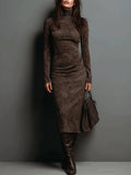 Lorène | Robe Midi Longue Marron