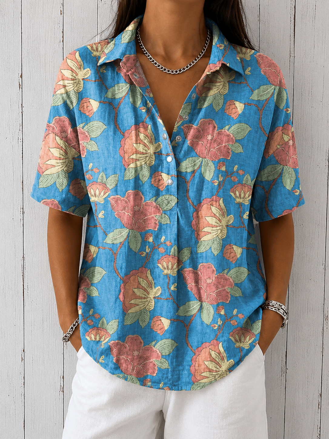Lina™ | Blouse Élégante à Imprimé Floral