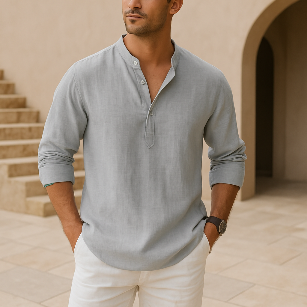 Maevine | Chemise Henley en coton effet lin