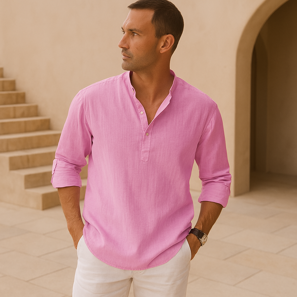 Maevine | Chemise Henley en coton effet lin