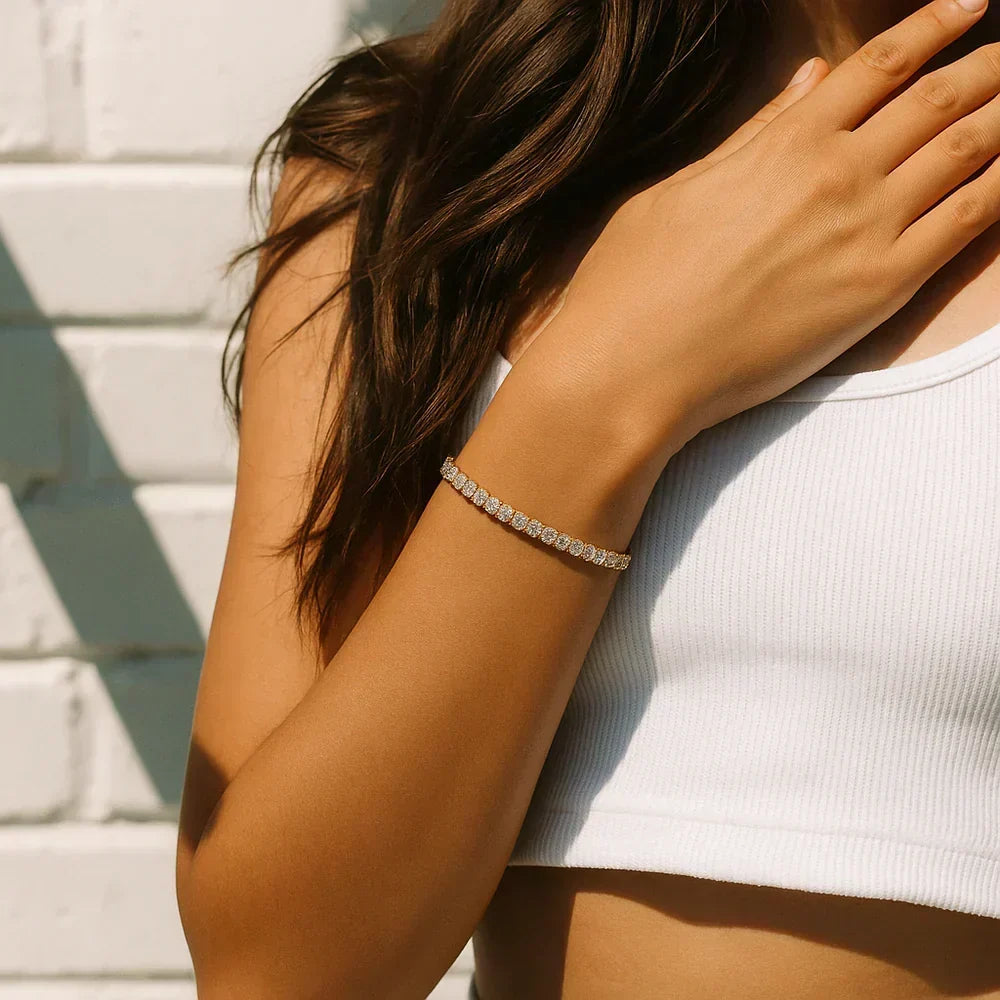 Aurore™ | Bracelet Tennis Doré en Moissanite