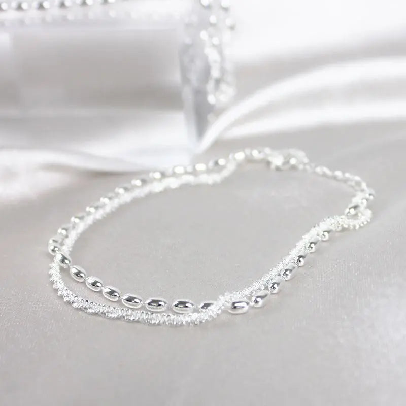 Éléonore™ | Set de Bracelets Argentés aux Détails de Zircon