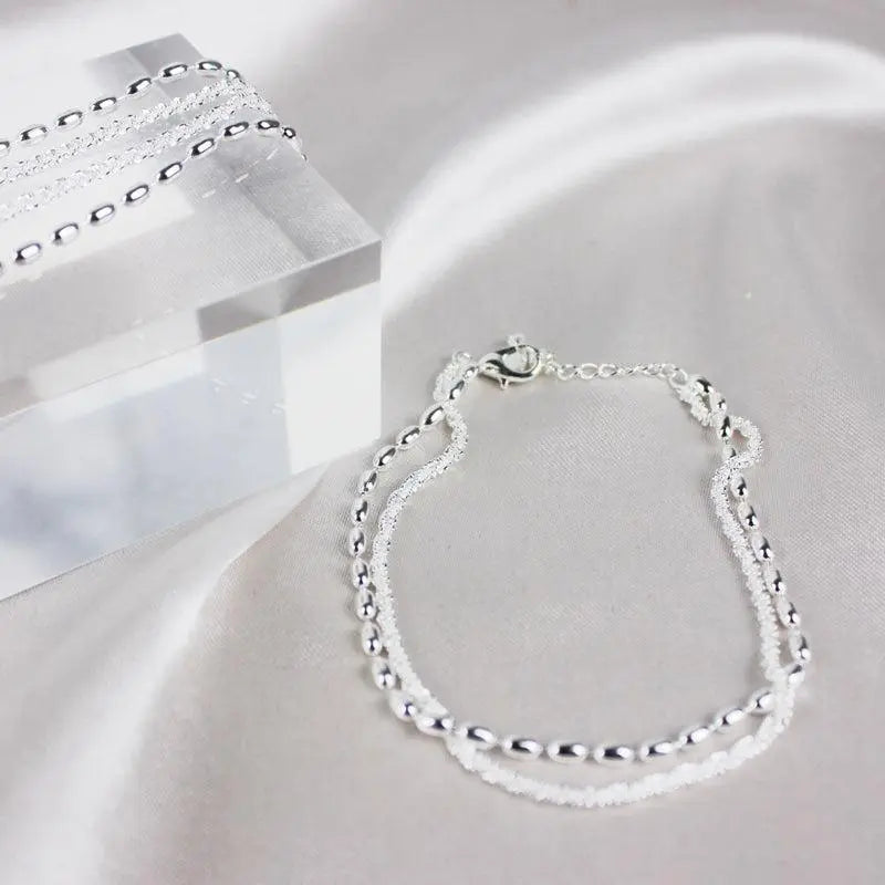 Éléonore™ | Set de Bracelets Argentés aux Détails de Zircon