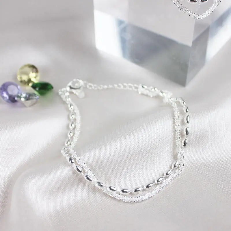 Éléonore™ | Set de Bracelets Argentés aux Détails de Zircon