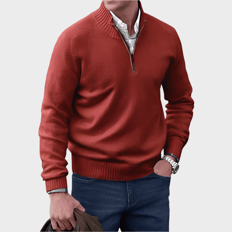 Pull Chic en Cachemire avec Détail Zippé - Maison Claire et Sylvie
