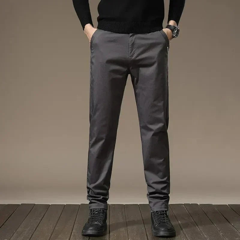 Pantalon Chino Élégant Slim en Tissu Luxe - Damien