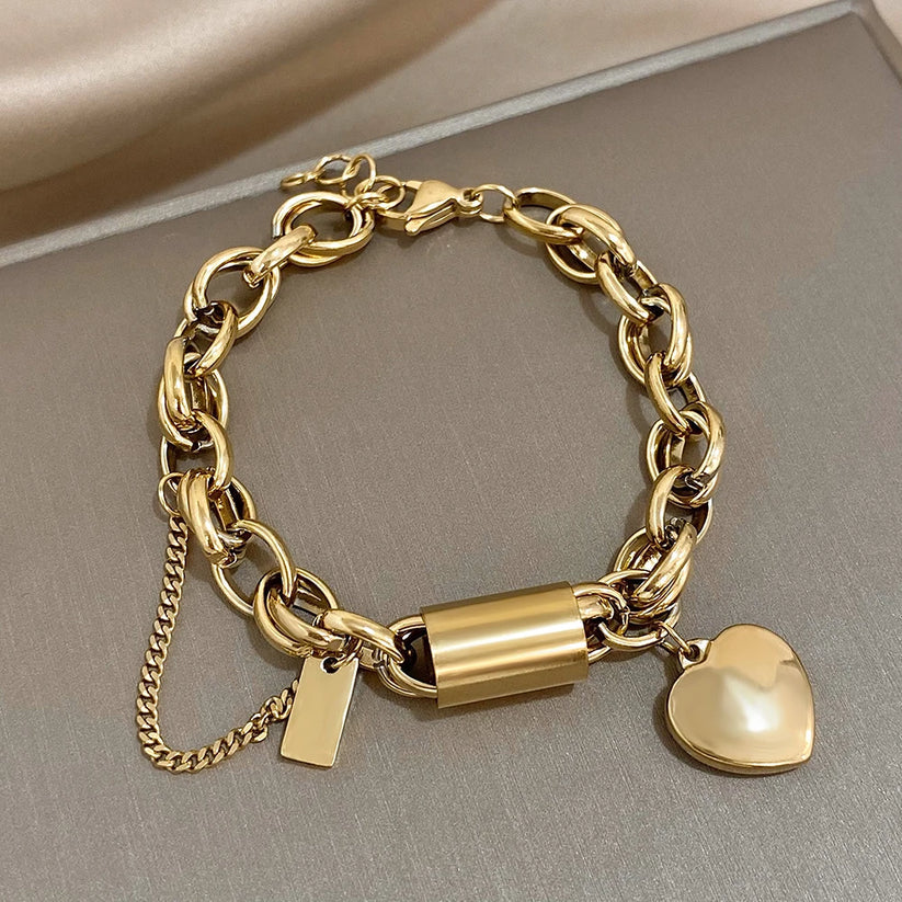 Juliette™ | Bracelet Chaîne Dorée Cœur