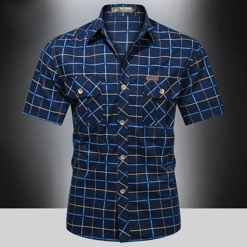 Maevine | Chemise élégante à manches courtes à carreaux