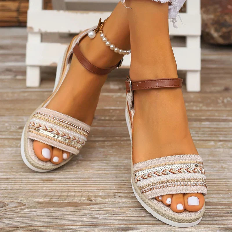 Éliane™ | Sandales d'Été Bohème Chic