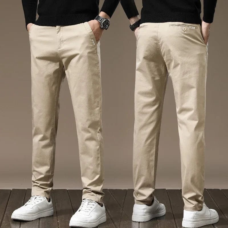 Pantalon Chino Élégant Slim en Tissu Luxe - Damien
