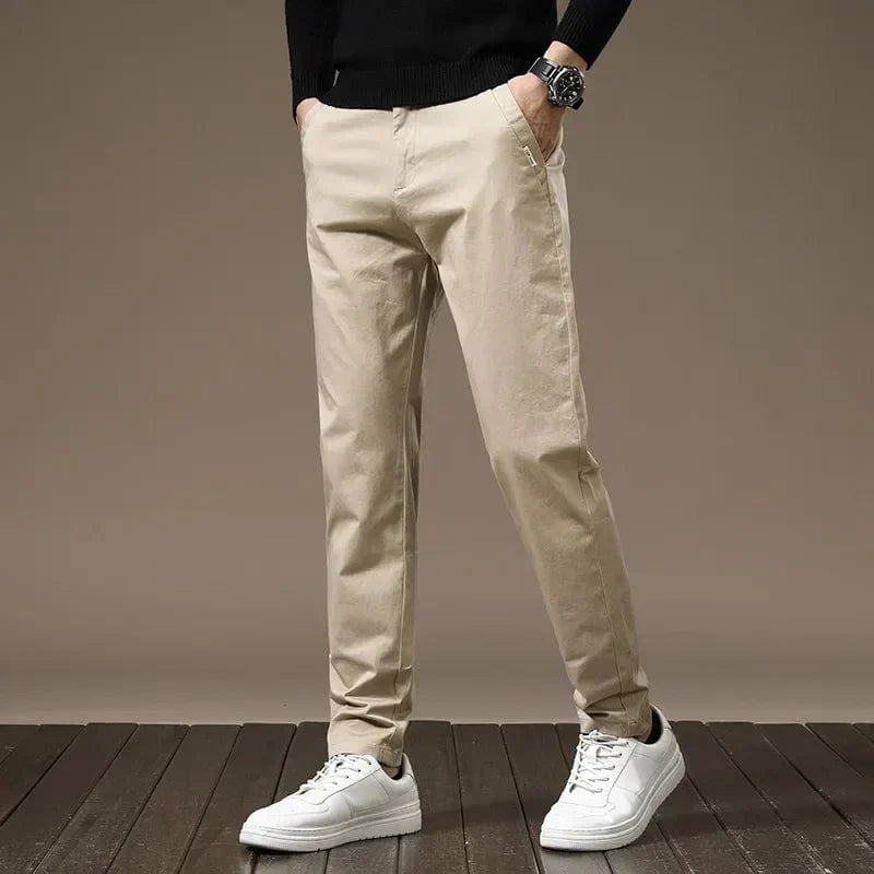 Pantalon Chino Élégant Slim en Tissu Luxe - Damien