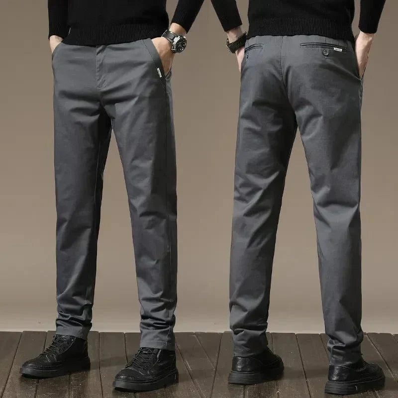 Pantalon Chino Élégant Slim en Tissu Luxe - Damien