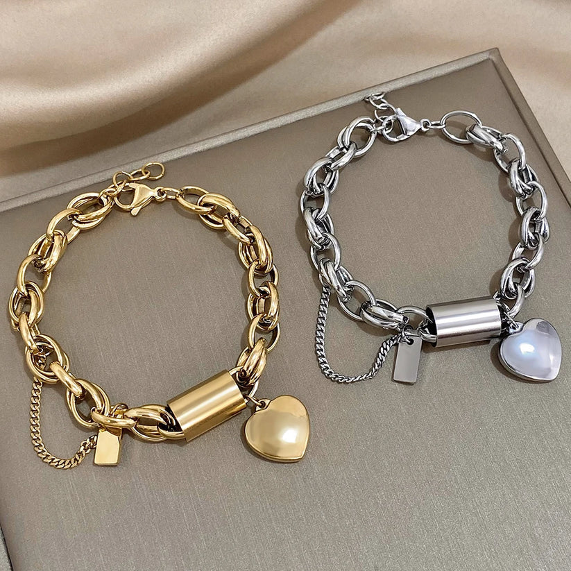 Juliette™ | Bracelet Chaîne Dorée Cœur