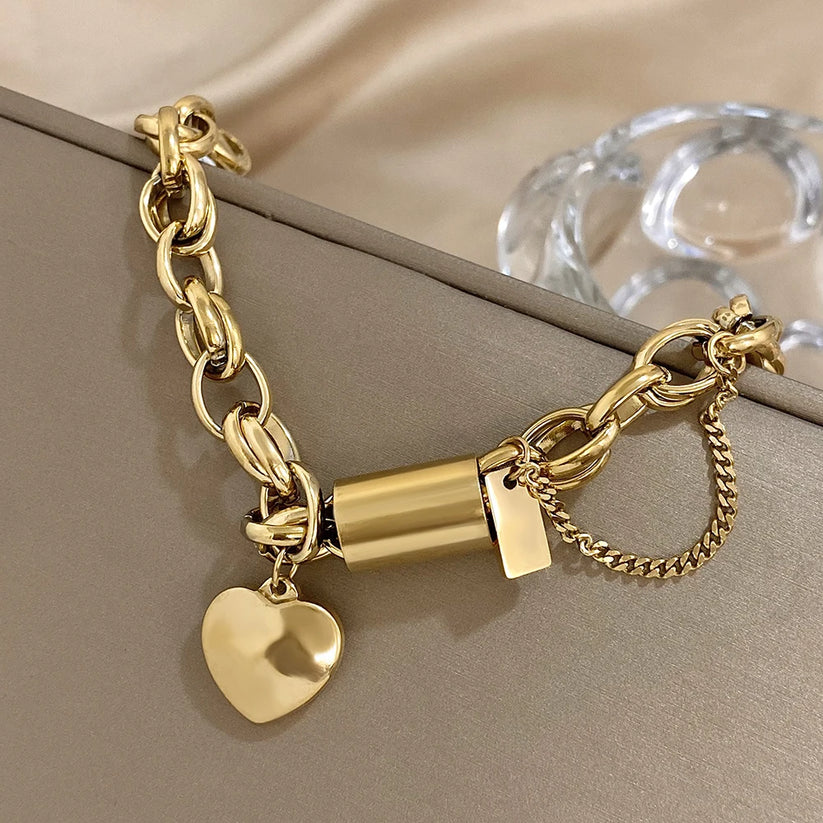 Juliette™ | Bracelet Chaîne Dorée Cœur