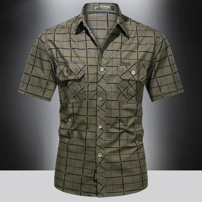 Maevine | Chemise élégante à manches courtes à carreaux