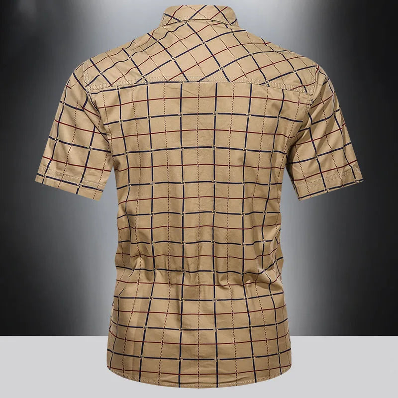 Maevine | Chemise élégante à manches courtes à carreaux