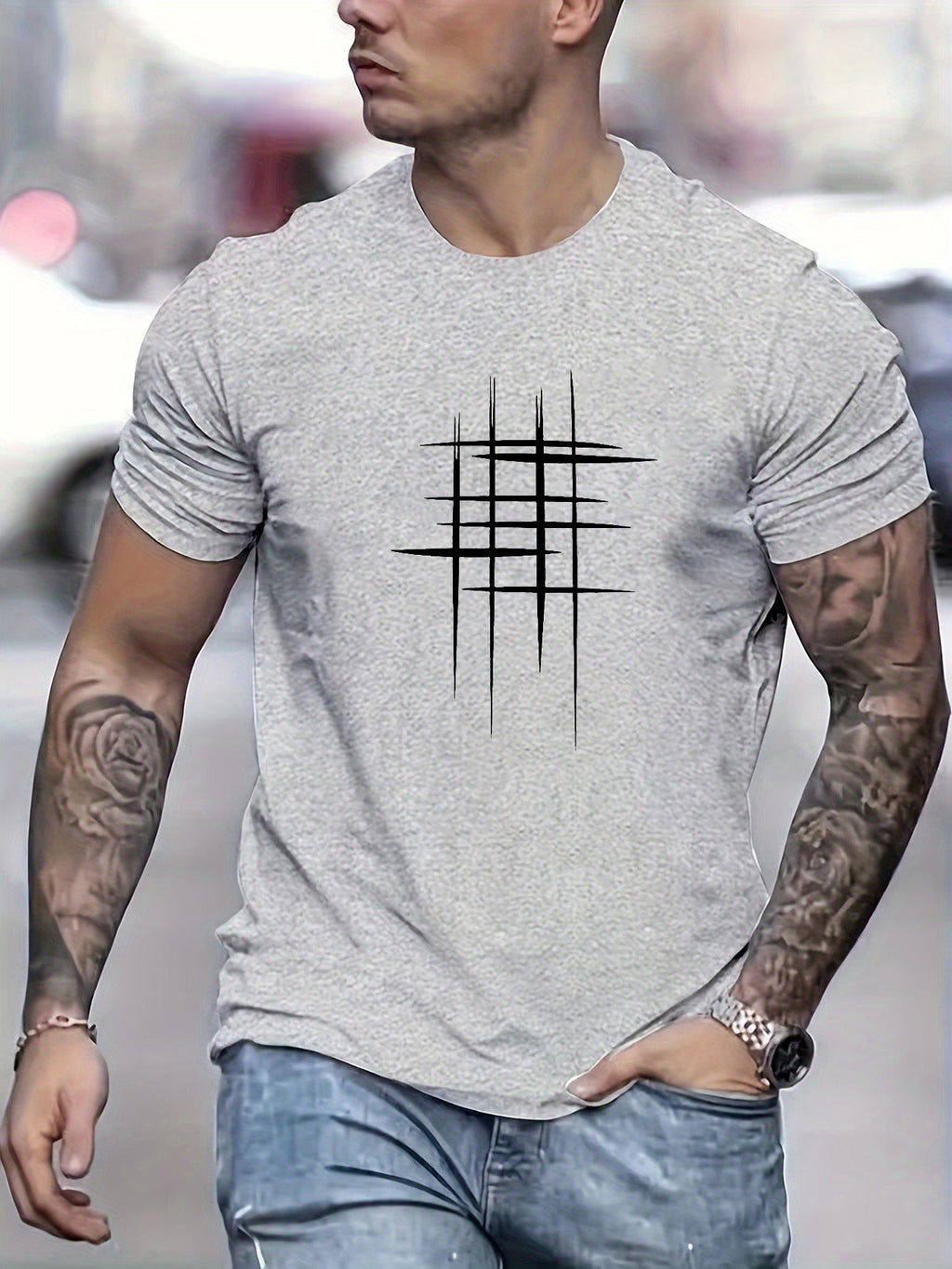 Maevine | T-shirt élégant à col rond avec imprimé graphique
